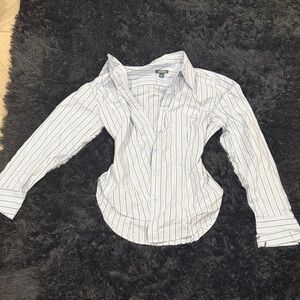 Striped White shirt button up